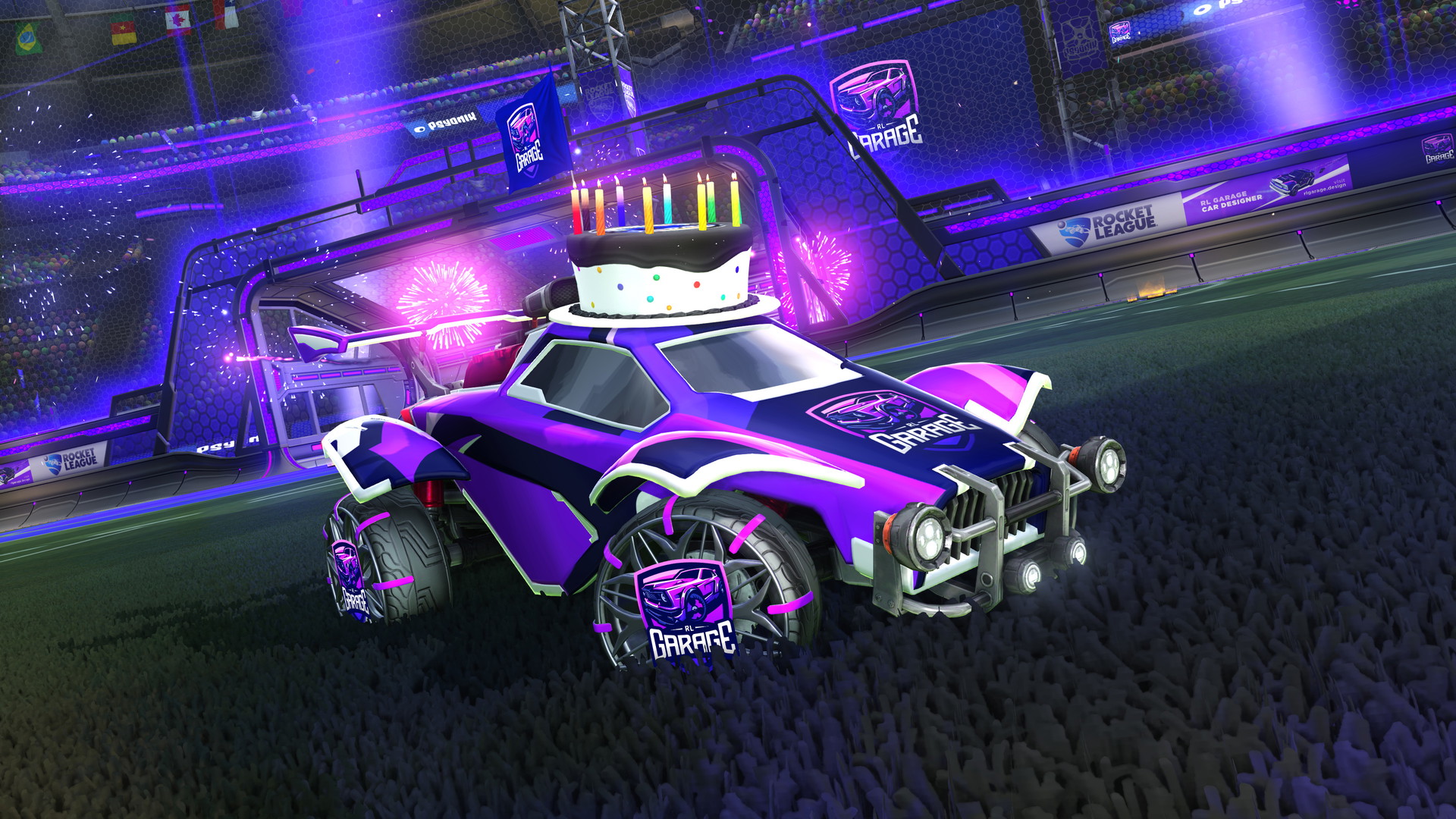 Battle-Cars Anniversary Cake: Noire Topper | Rocket League Garage